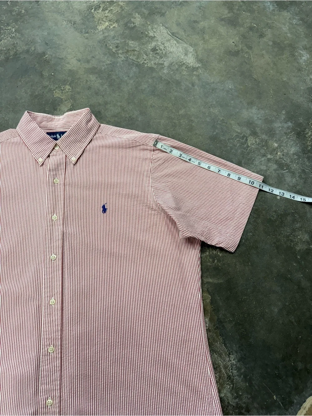 Polo Ralph Lauren Pink Seersucker Button Up Shirt Mens Large